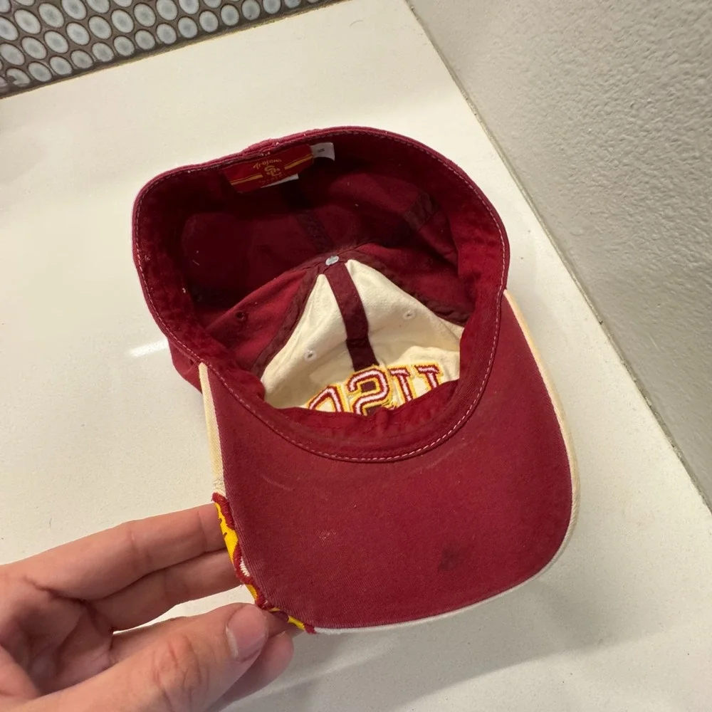 Vintage‎ USC Trojans Hat Cap SC Logo Fitted Medium Southern Cal Red Yellow